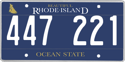 RI license plate 447221