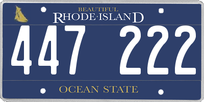 RI license plate 447222
