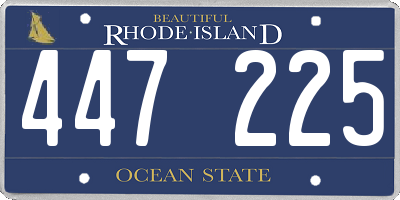 RI license plate 447225