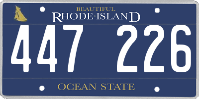 RI license plate 447226