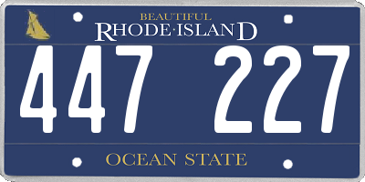 RI license plate 447227