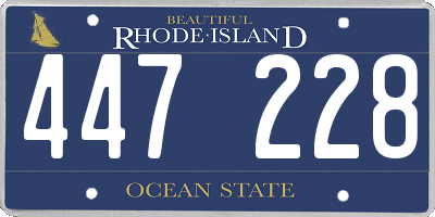 RI license plate 447228