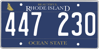 RI license plate 447230