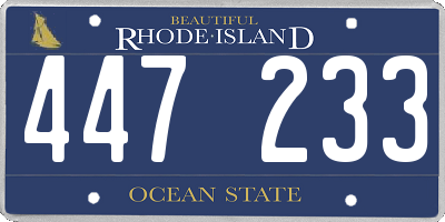 RI license plate 447233