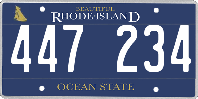 RI license plate 447234