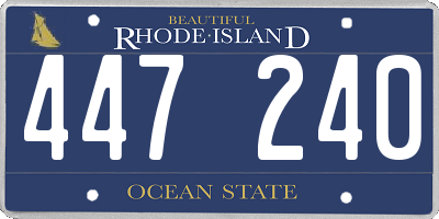 RI license plate 447240