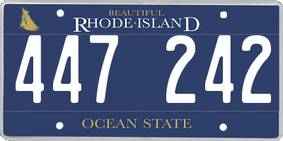 RI license plate 447242