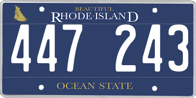 RI license plate 447243