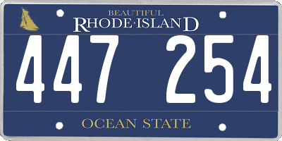 RI license plate 447254