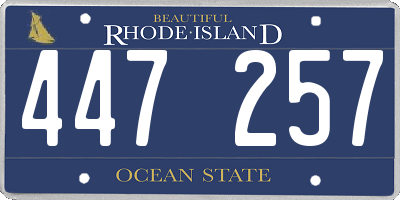 RI license plate 447257