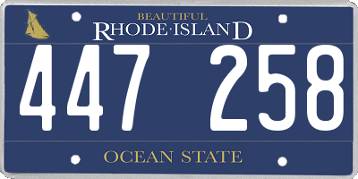 RI license plate 447258