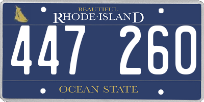 RI license plate 447260