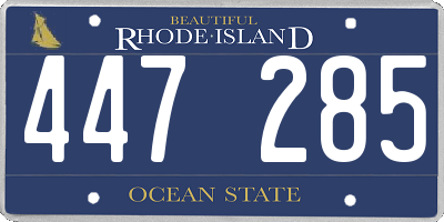 RI license plate 447285