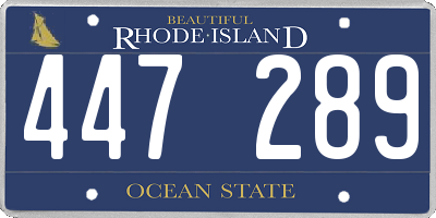 RI license plate 447289