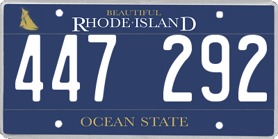 RI license plate 447292