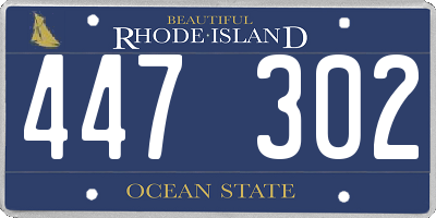RI license plate 447302