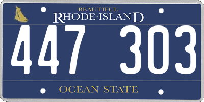 RI license plate 447303
