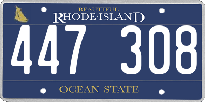 RI license plate 447308