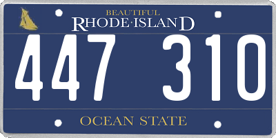 RI license plate 447310