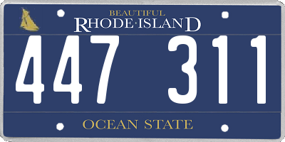 RI license plate 447311