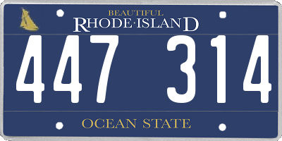 RI license plate 447314