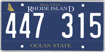RI license plate 447315
