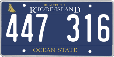 RI license plate 447316