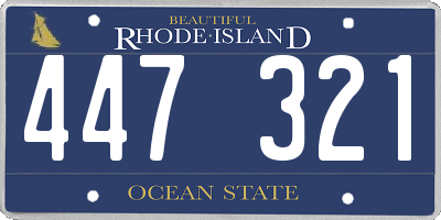 RI license plate 447321