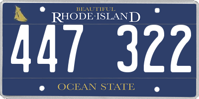RI license plate 447322