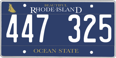 RI license plate 447325
