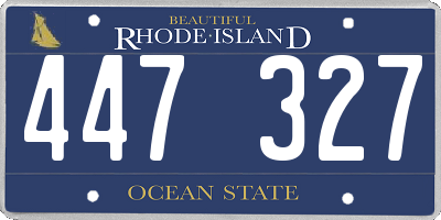 RI license plate 447327