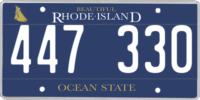 RI license plate 447330