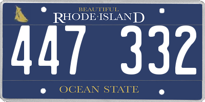 RI license plate 447332