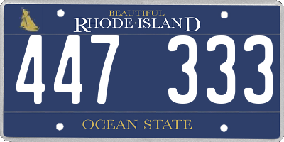 RI license plate 447333