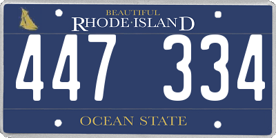 RI license plate 447334