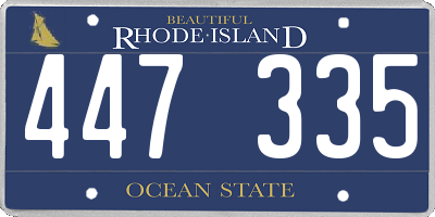 RI license plate 447335
