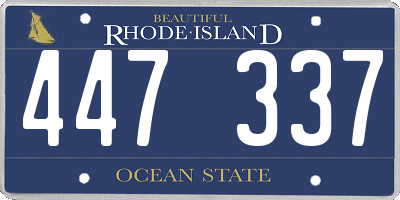 RI license plate 447337