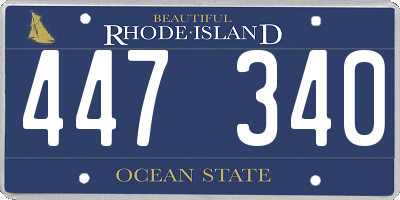 RI license plate 447340