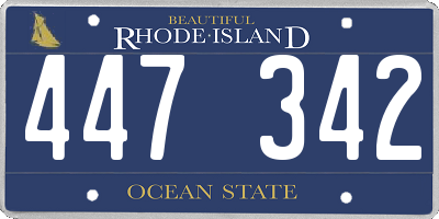 RI license plate 447342