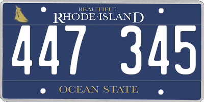 RI license plate 447345