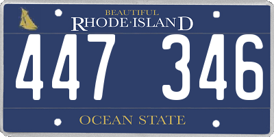RI license plate 447346