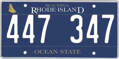 RI license plate 447347