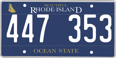 RI license plate 447353