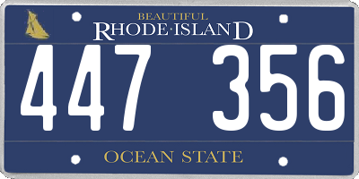 RI license plate 447356