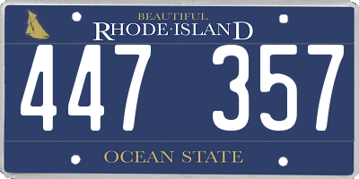 RI license plate 447357