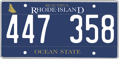 RI license plate 447358