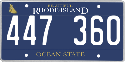 RI license plate 447360