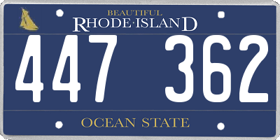 RI license plate 447362