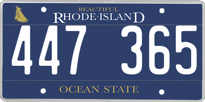 RI license plate 447365