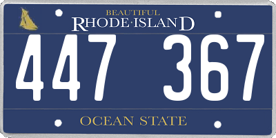 RI license plate 447367